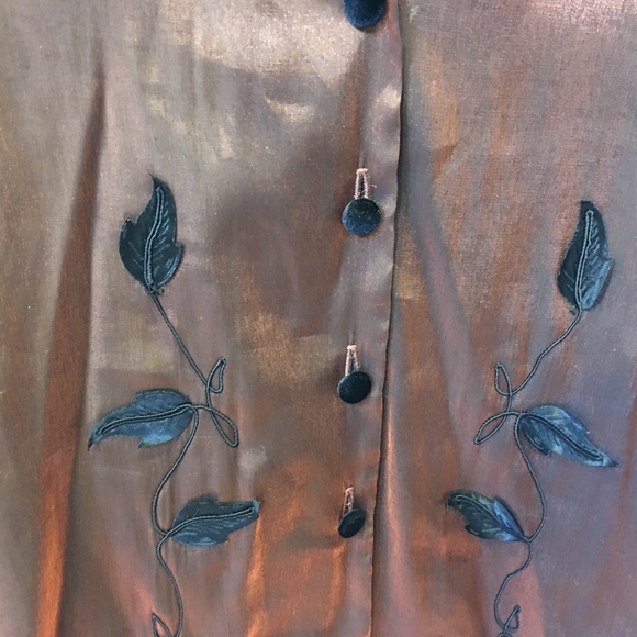 Vintage D.J. Summers Brown Blouse with Sheen - Picture 3 of 6